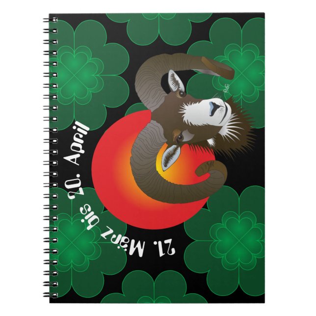 Widder 21. März bis 20. April Notizheft Notebook (Front)