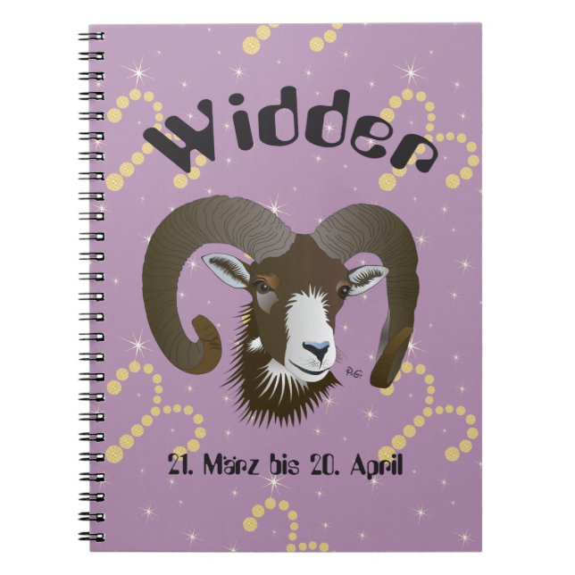 Widder 21. März bis 20. April Notizheft Spiral Notebook (Front)