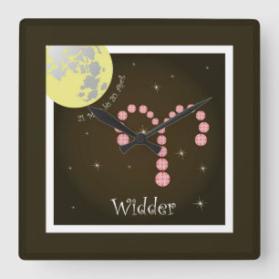 Widder 21. März bis 20. April Uhr Square Wall Clock