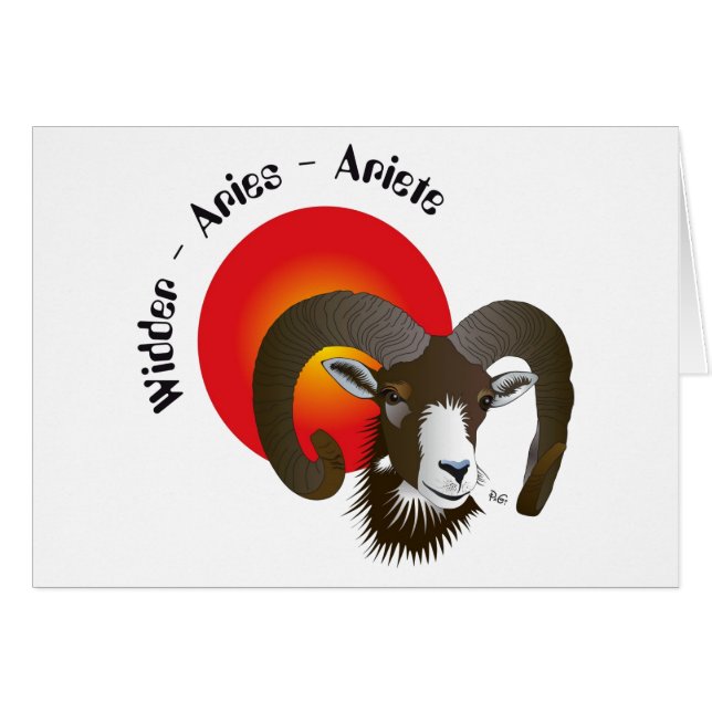 Widder - Sternzeichen Karte (Front Horizontal)