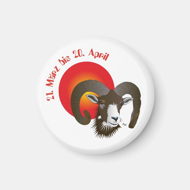 Widder - Tierkreiszeichen Magnet (Front)