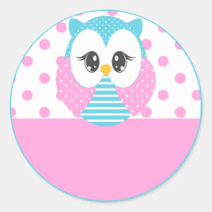 Widdle Owl Birthday Sticker/Name Tag