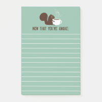 Wide Awake Squirrel Coffee Lover Cute Lined Paper