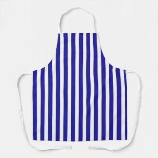 Wide Blue White Stripes Apron