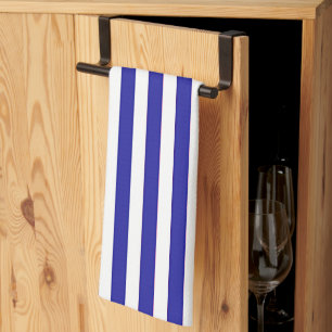 Wide Blue White Stripes Tea Towel