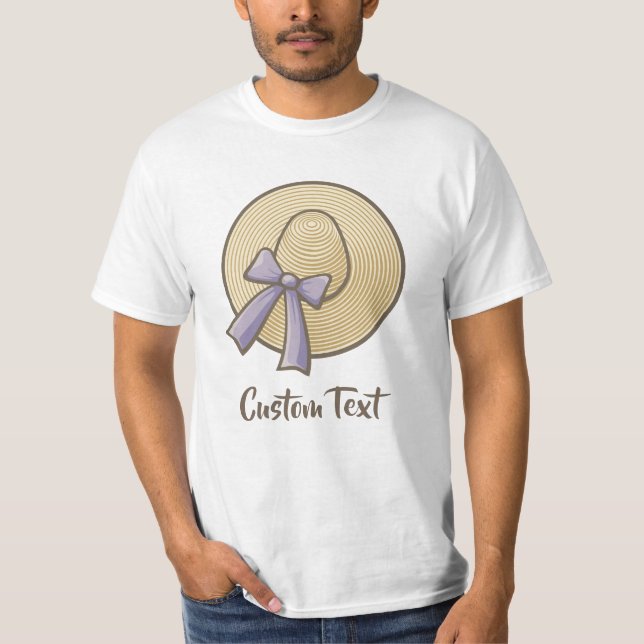 Wide Brimmed Hat Beige T-Shirt (Front)