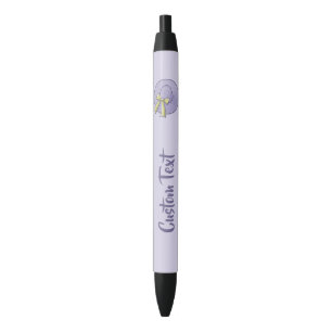 Wide Brimmed Hat Lilac Black Ink Pen