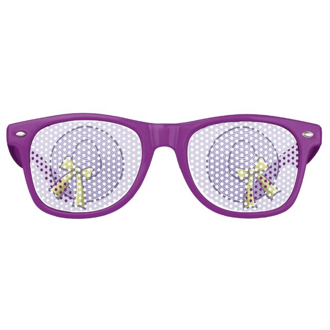 Wide Brimmed Hat Lilac Retro Sunglasses (Front)