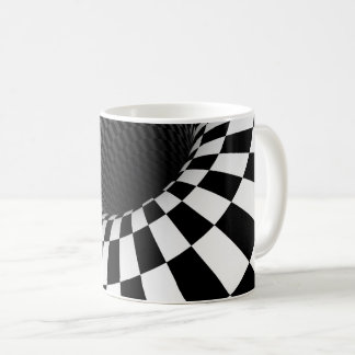 WIDE CHEQUERED VORTEX Optical Illusion Coffee Mug