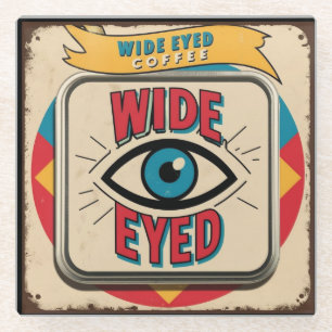 Wide Eted Coffee Co Metal Asvertising Sign Glass Coaster