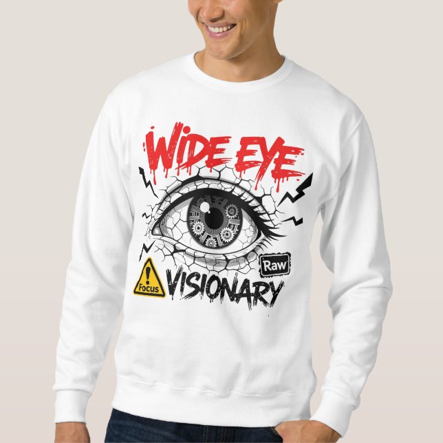 Wide Eye Visionary Raw Streetwear Graphic Sweatshirt (Front)