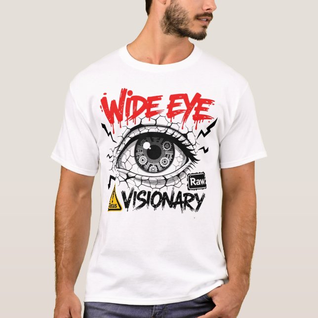 Wide Eye Visionary Raw Streetwear Graphic T-Shirt (Front)