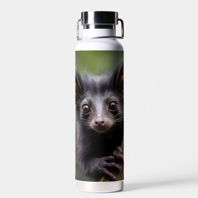 "Wide-Eyed Aye-Aye in a Tree" Water Bottle (Back)