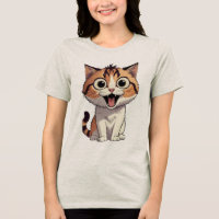 Wide Eyed Excited Kitten Cartoon