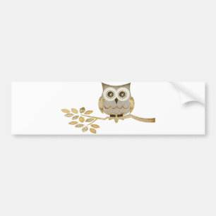 Wide Eyes Owl in Tree Bumper Sticker