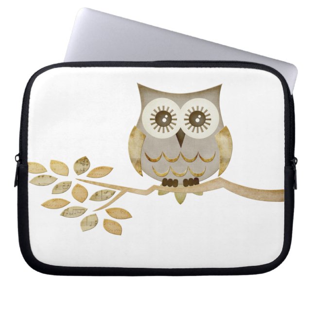 Wide Eyes Owl in Tree Electronics Bag (Front)