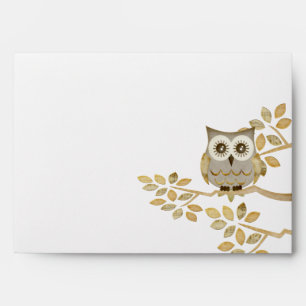 Wide Eyes Owl in Tree Envelope