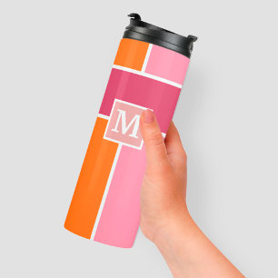 Wide Feminine Stripes with Monogram Thermal Tumbler
