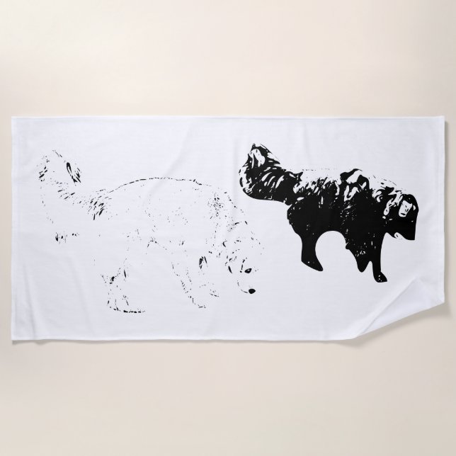 Wide Horizon, Two-Dog Search Beach Towel (Front)