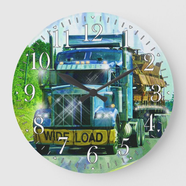 WIDE LOAD Freight Truck Haulage Trucker Wall Clock (Front)