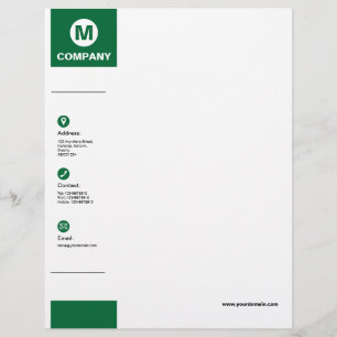 Wide Margin - Forest Green Custom Letterhead