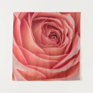 wide open orange pink rose blossom inner heart mac tapestry