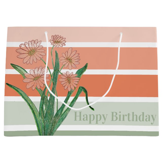 Wide Pastel Stripe Large Gift Bag (Front)