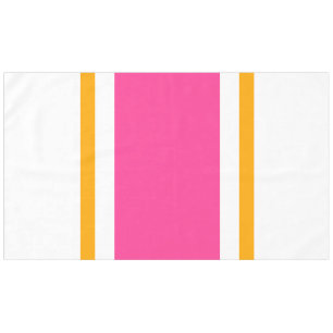 Wide Pretty Candy Pink Orange White Racing Stripes Tablecloth