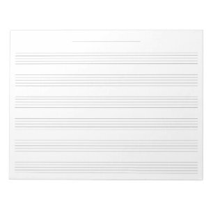 Wide Rule Music Manuscript Paper for Kids Notepad