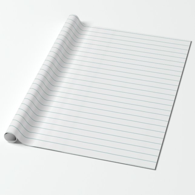 Wide Ruled Notebook Wrapping Paper (Unrolled)