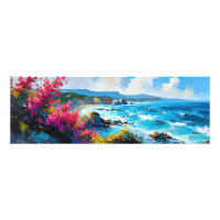 Wide Seascape Mediterranean Beach and Rocks