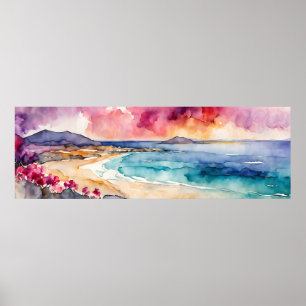 Wide Seascape Mediterranean Purple Serenity      Poster