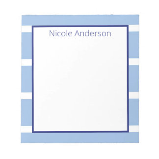 Wide Stripe Light Blue Notepad