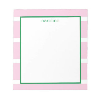 Wide Stripe Light Pink Notepad