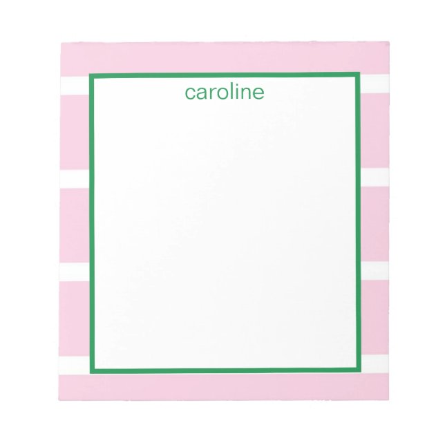 Wide Stripe Light Pink Notepad (Front)