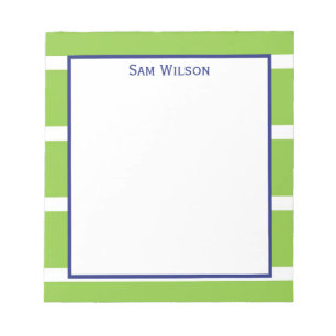 Wide Stripe Lime Green Notepad