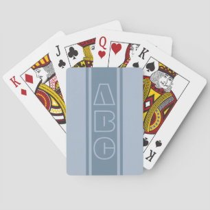 Wide Stripes custom initials playing cards