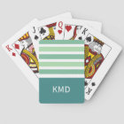 Wide Stripes custom monogram playing cards