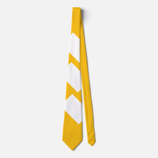 Wide Stripes Diagonal Sunny Yellow  Tie (Front)