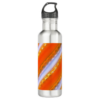 Wide stripes in ice to yellowish orange lace style 710 ml water bottle