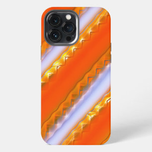 Wide stripes in ice to yellowish orange lace style iPhone 13 pro max case