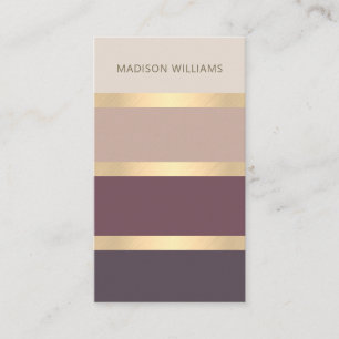 Wide Stripes Modern Classy Gold Business Card
