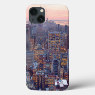 Wide view of Manhattan at sunset iPhone 13 Case