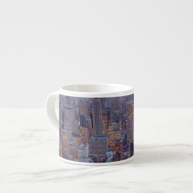 Wide view of Manhattan at sunset Espresso Cup (Front Left)