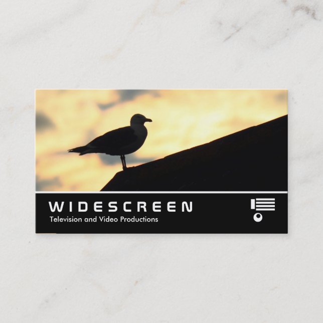 Widescreen 0475 - Herring Gull Sunset Business Card (Front)