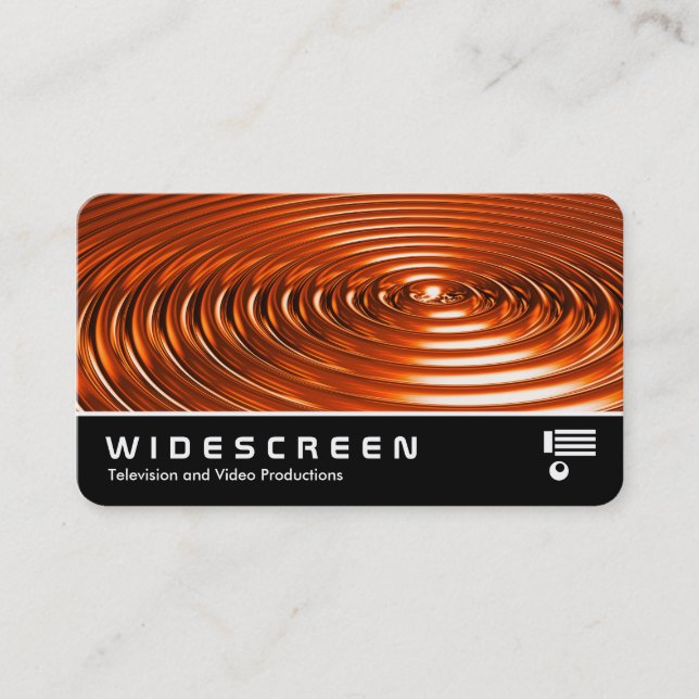 Widescreen 0554 - Rings - Orange Chrome Business Card (Front)