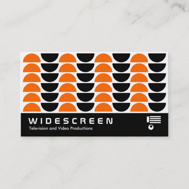 Widescreen 123 Retro Pattern Business Card (Front)