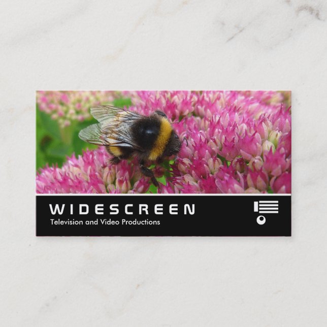 Widescreen 349 - Bumble Bee on Sedum Business Card (Front)
