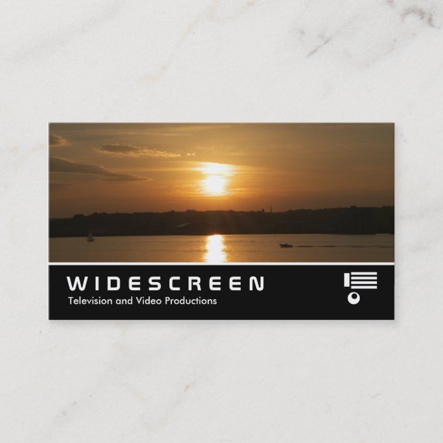 Widescreen 360 - Sunset over Cardiff Bay Business Card (Front)