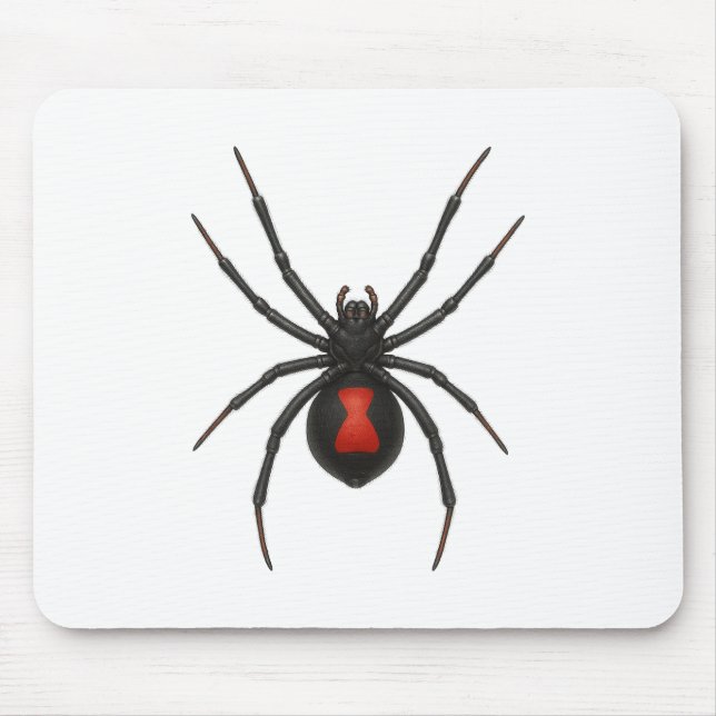 Widow's Warning: Black Widow Spider Mouse Pad (Front)